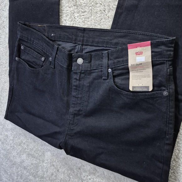 Levis 511 Jeans Mens 36x30 Slim Straight Black Denim Punk Rock 80s USA Grunge - Picture 2 of 12